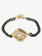 Women's Black Gold-Plated Kundan Mangalsutra Bracelet - Ruby Raang - Distacart