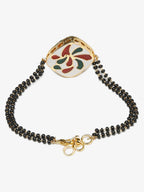 Women's Black Gold-Plated Kundan Mangalsutra Bracelet - Ruby Raang - Distacart