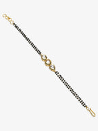 Black Gold-Toned Kundan Bracelet Mangalsutra - Ruby Raang - Distacart