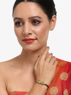 Black Gold-Plated Kundan Bracelet Mangalsutra - Ruby Raang - Distacart
