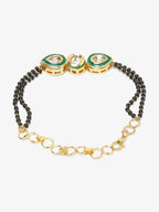 Black Gold-Plated Kundan Bracelet Mangalsutra - Ruby Raang - Distacart