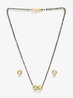 Black Gold-Toned Kundan Mangalsutra With Studs - Ruby Raang - Distacart