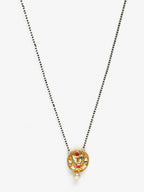 Gold-Plated Black Beaded White Kundan Studded Mangalsutra - Ruby Raang - Distacart