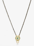 Women's Black Gold Plated Kundan Mangalsutra - Ruby Raang - Distacart