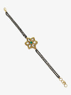 Black Gold-Plated Kundan Studded Mangalsutra Bracelet - Ruby Raang - Distacart