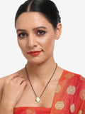 Gold-Plated White Black Kundan-Studded Beaded Mangalsutra - Ruby Raang - Distacart