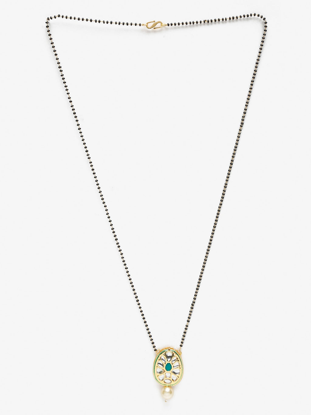 Black Gold-Plated Kundan Mangalsutra - Ruby Raang - Distacart