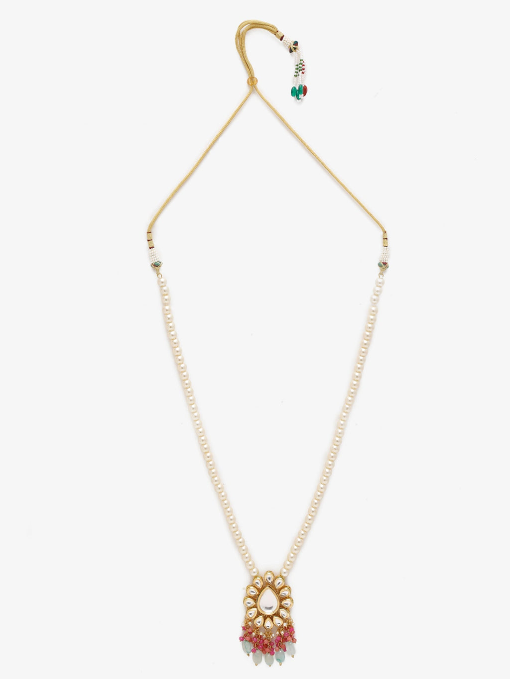 Gold-Toned Pink Gold-Plated Handcrafted Necklace - Ruby Raang - Distacart
