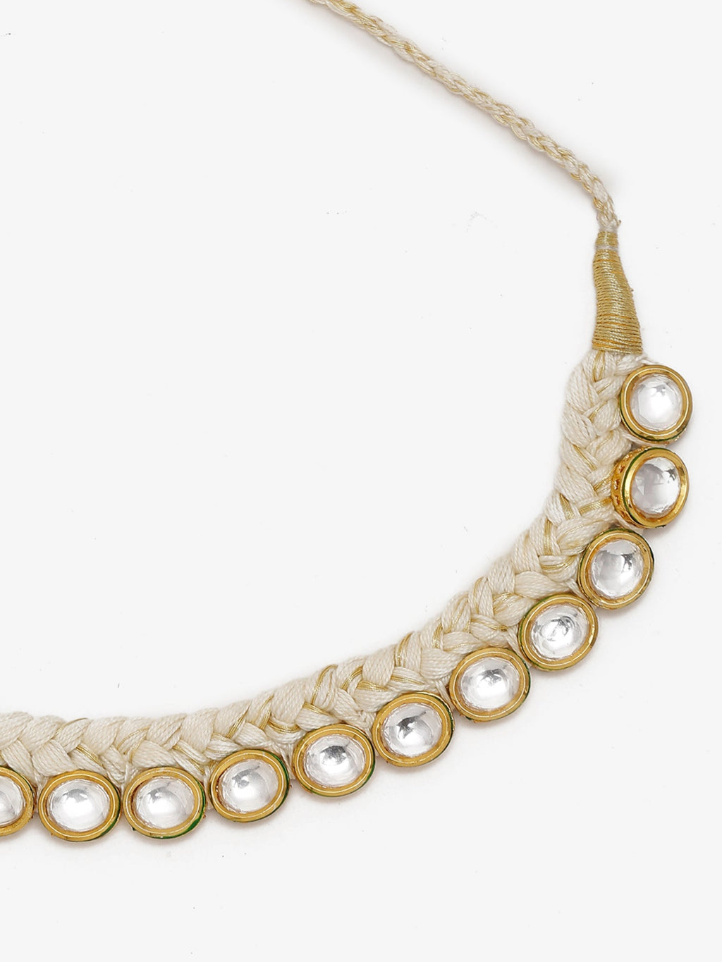 Gold-Toned White Gold-Plated Handcrafted Necklace - Ruby Raang - Distacart