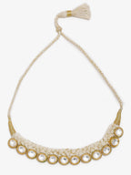 Gold-Toned White Gold-Plated Handcrafted Necklace - Ruby Raang - Distacart
