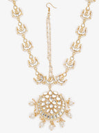 Gold-Plated White Kundan Matha Patti - Ruby Raang - Distacart