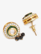 White Black Gold-Plated Kundan-Studded Jewellery Set - Ruby Raang - Distacart