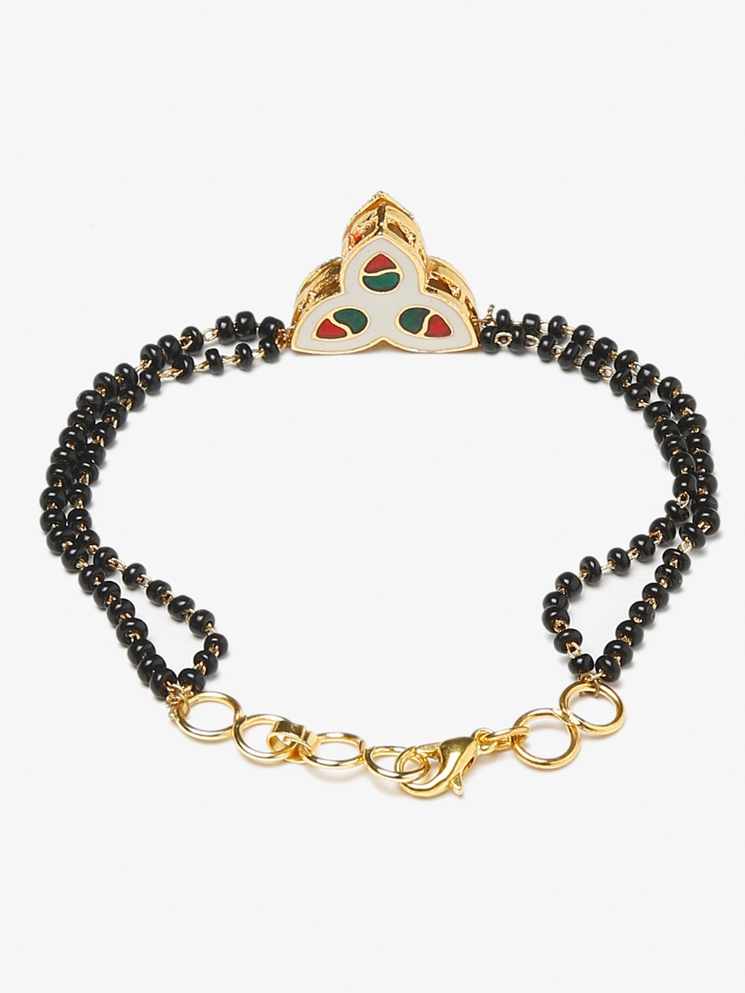 Women's Black Kundan Mangalsutra Bracelet - Ruby Raang - Distacart