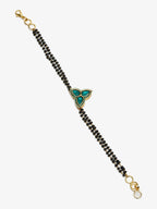 Women's Black Kundan Mangalsutra Bracelet - Ruby Raang - Distacart