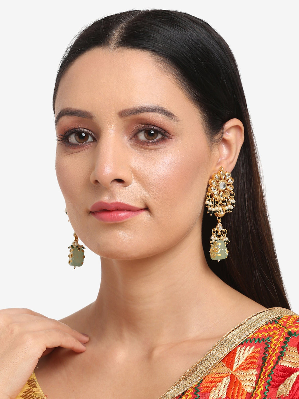 Gold-Toned Contemporary Drop Earrings - Ruby Raang - Distacart