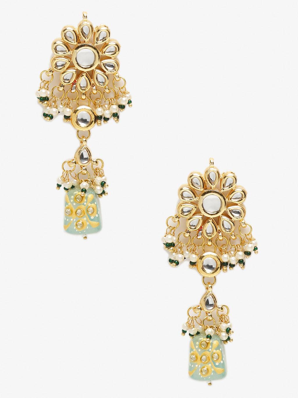 Gold-Toned Contemporary Drop Earrings - Ruby Raang - Distacart