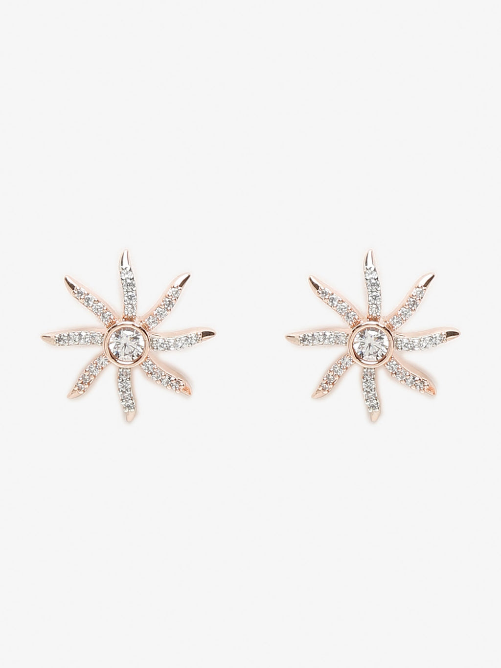 Rose Gold Contemporary Drop Earrings - Ruby Raang - Distacart