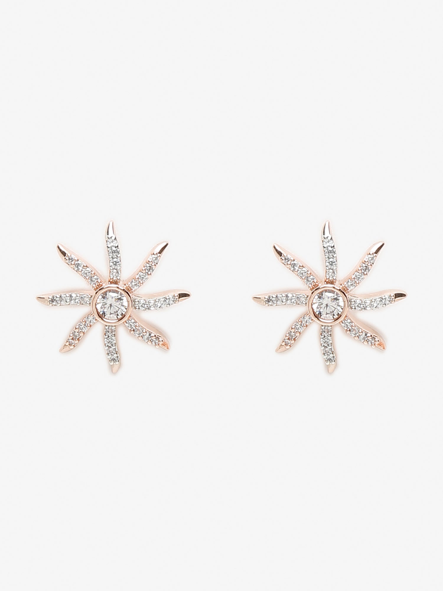 Rose Gold Contemporary Drop Earrings - Ruby Raang - Distacart