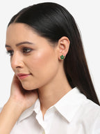 Green Contemporary Studs Earrings - Ruby Raang - Distacart
