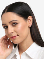Gold-Plated Pink Floral Studs Earrings - Ruby Raang - Distacart