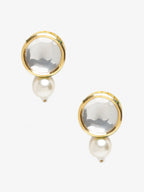 Gold-Toned Contemporary Studs Earrings - Ruby Raang - Distacart