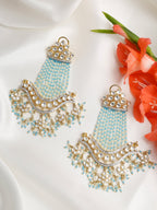 Blue Contemporary Drop Earrings - Ruby Raang - Distacart