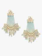 Blue Contemporary Drop Earrings - Ruby Raang - Distacart