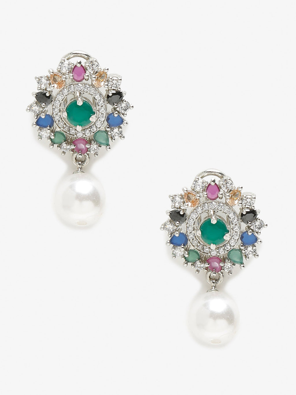 Multicoloured Floral Drop Earrings - Ruby Raang - Distacart