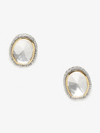 Silver-Toned Contemporary Studs Earrings - Ruby Raang - Distacart