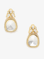 Gold-Toned Contemporary Studs Earrings - Ruby Raang - Distacart