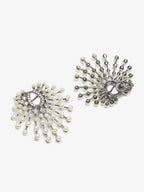 White Contemporary Drop Earrings - Ruby Raang - Distacart