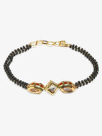 Women's Black Gold-Plated Kundan Mangalsutra Bracelet - Ruby Raang - Distacart