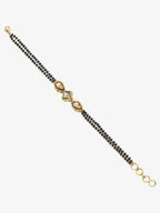 Women's Black Gold-Plated Kundan Mangalsutra Bracelet - Ruby Raang - Distacart