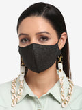 White Gold-Toned Beaded Mask Chain - Ruby Raang - Distacart