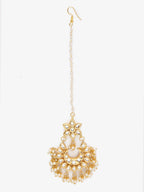 Gold-Plated Kundan Maang Tikka - Ruby Raang - Distacart