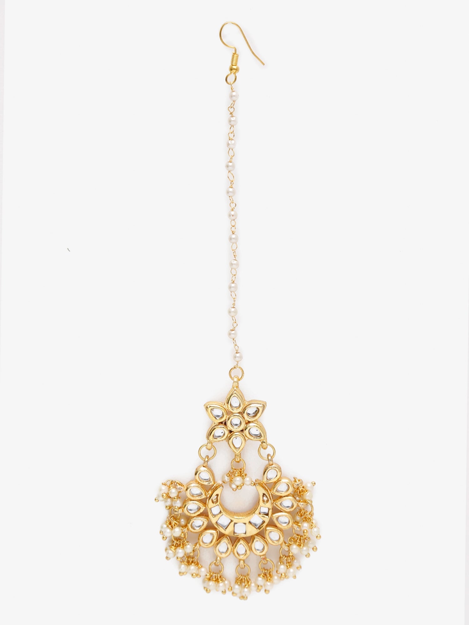 Gold-Plated Kundan Maang Tikka - Ruby Raang - Distacart