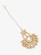 Gold-Plated Kundan Maang Tikka - Ruby Raang - Distacart