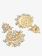 Green Contemporary Chandbalis Earrings - Ruby Raang - Distacart
