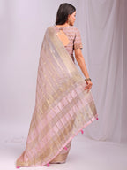 Shree Shyam Fashion Organza Peach Saree - Distacart