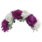 Purple and white Velvet Rose Gajra