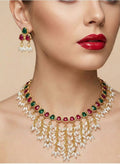 Jewel City Gold Plated Multi-Color Pearl Necklace Set