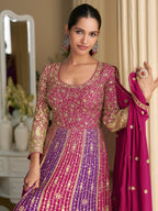 Aarshi Fashions Pink Georgette Wedding Gowns