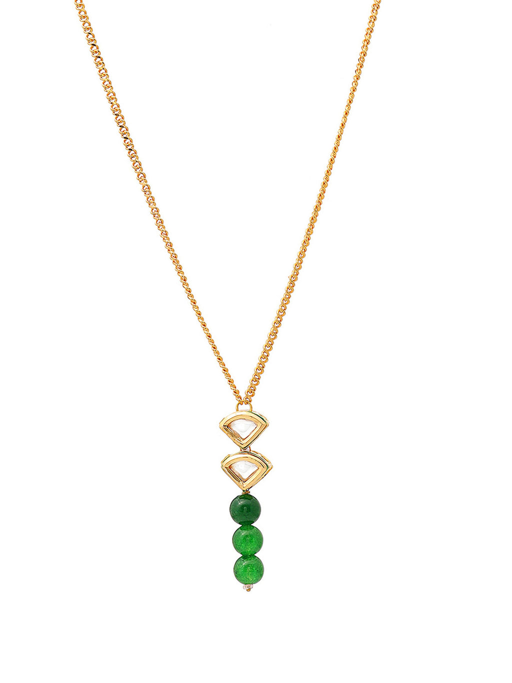 Ruby Raang Green Aventurine Kundan Necklace