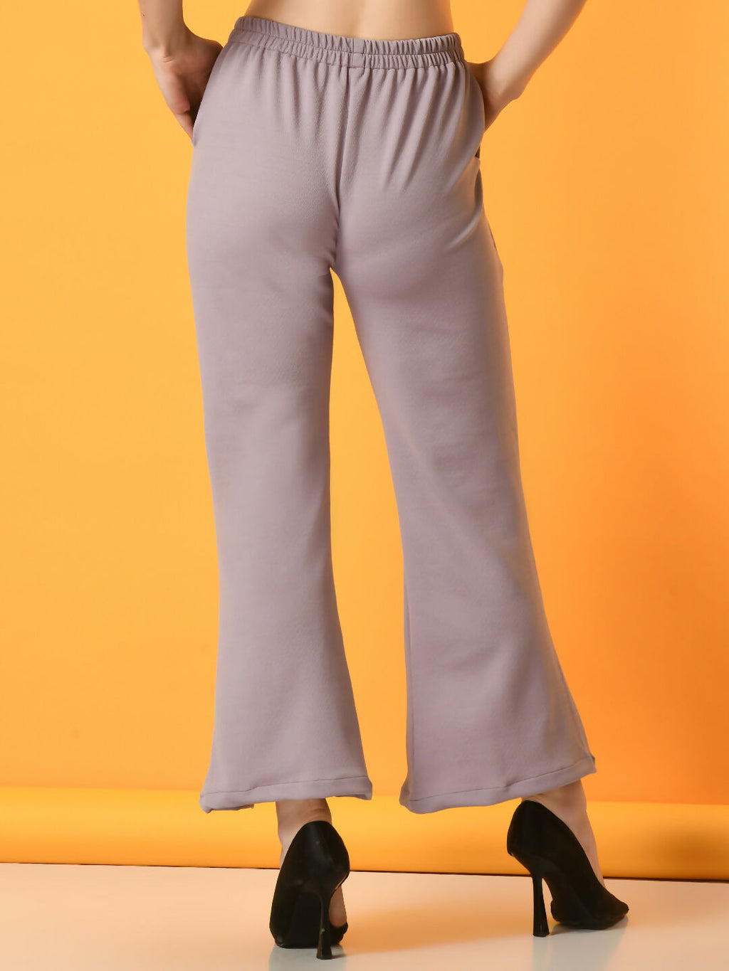 Myshka Women's Lavender Flared Party Trouser