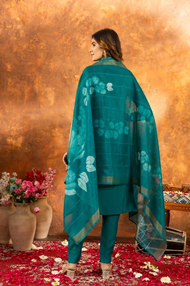 Roman Silk Daily Wear Kurta Pant With Dupatta Set by Infinity Export