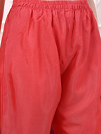 Sequinned & Thread Embroidered Kurta With Pant & Embroidered Dupatta, Coral - Hiral Fashion - Distacart