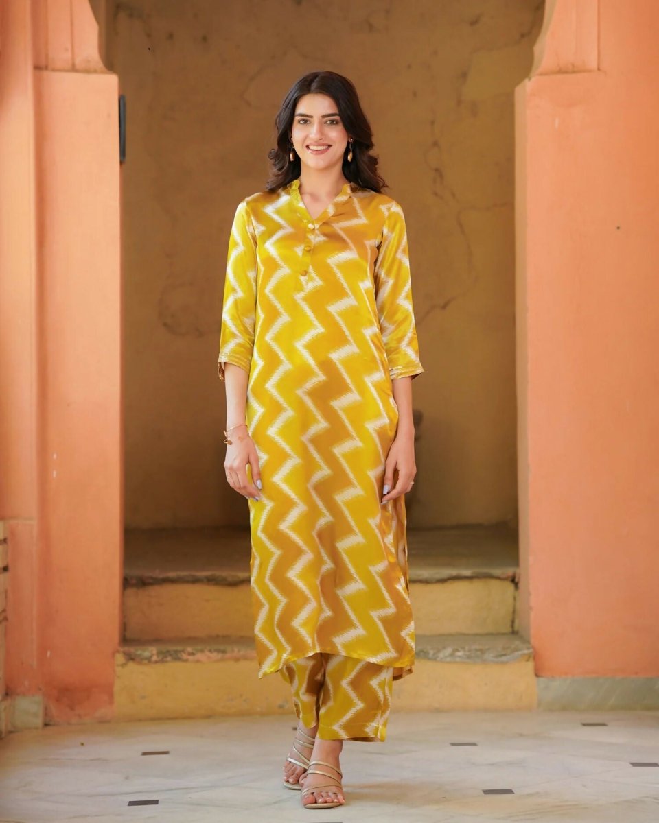 Aayaa Pure Muslin printed Kurti & Pant - Multi Color