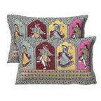 Rudra Bazaar Multicolour 210 TC Cotton Double King Bedsheet With 2 Pillow Covers - Distacart