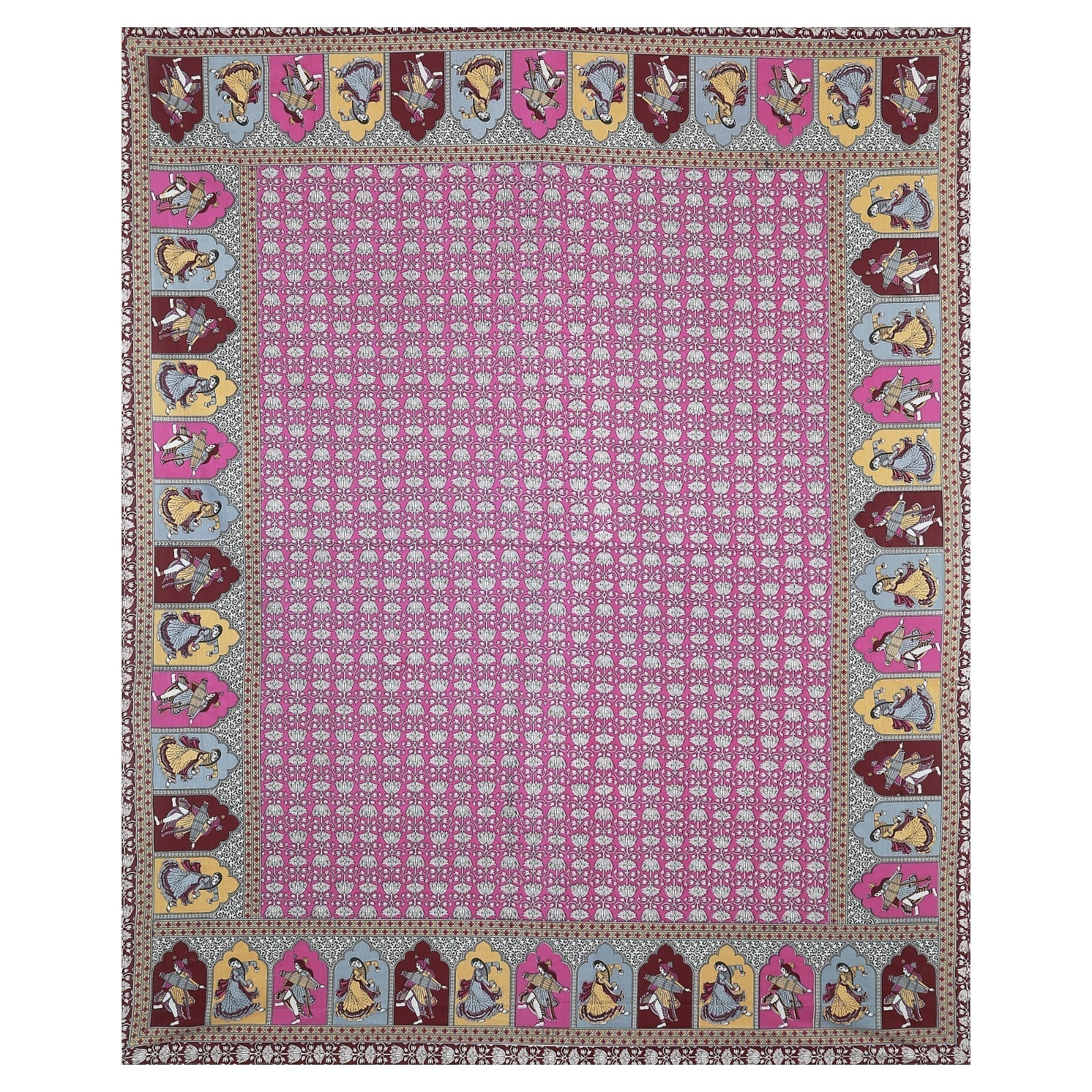 Rudra Bazaar Multicolour 210 TC Cotton Double King Bedsheet With 2 Pillow Covers - Distacart