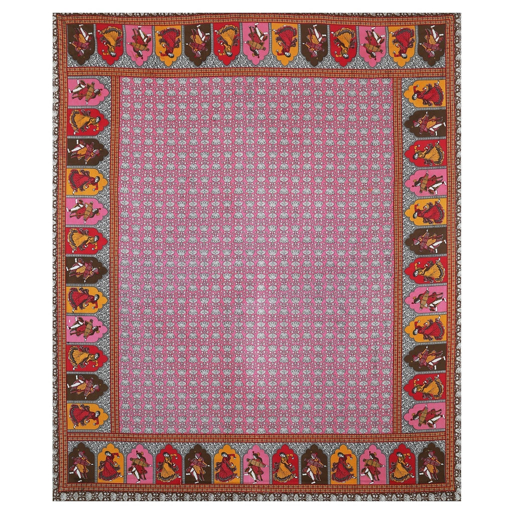 Rudra Bazaar Multicolour 210 TC Cotton Double King Bedsheet With 2 Pillow Covers - Distacart